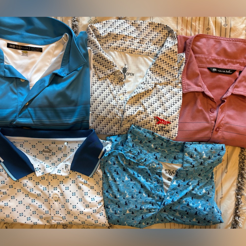 Men's Polo Shirt Collection - Blue, Pink, White